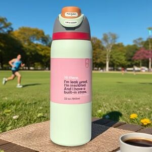 Owall 32oz Stainless Steel Water Bottle with Straw